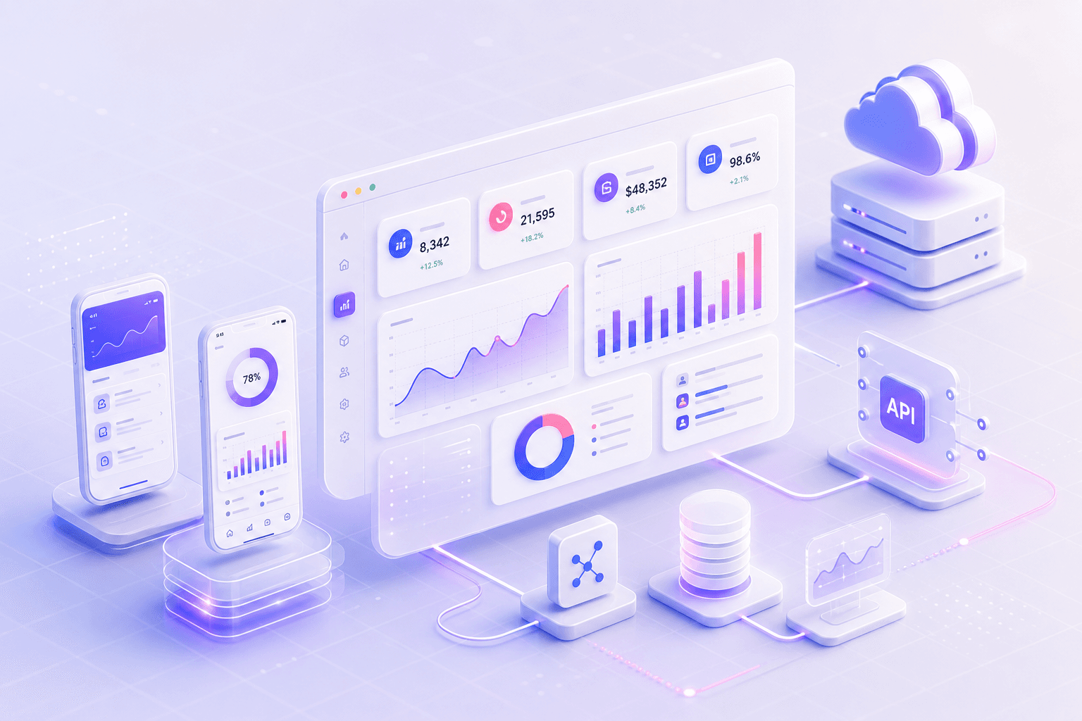 Austronyx scalable software products and digital platform illustration